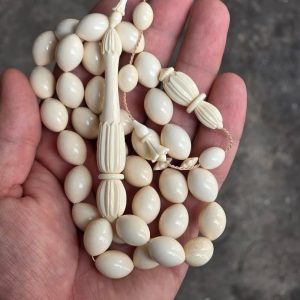 Üstad Şeyhmus Payzun Koleksiyonluk Özel İşçilikli Doğal Fil Dişi Tesbih